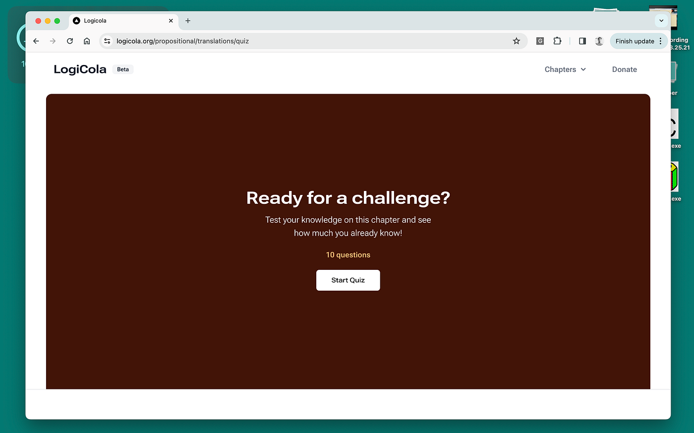 Quiz mode in LogiCola 3